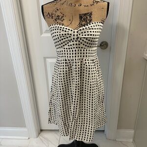 Roxy Black and White Strapless Dress L
